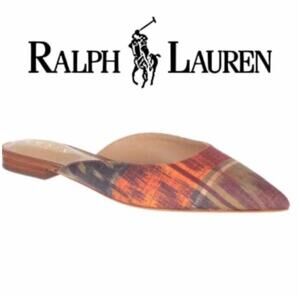 LAUREN Ralph Lauren Londyn Geometric Print Canvas Mules 6B